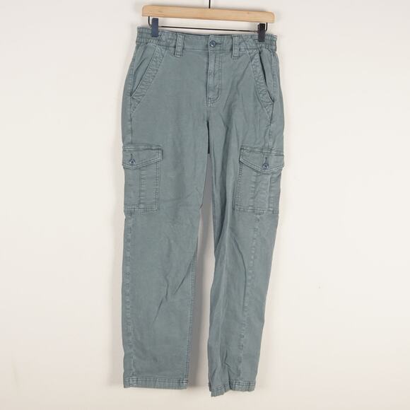 American Eagle Stretch Sage Green Washed Straight Leg Pants Womens Sz 6 - Picture 1 of 11
